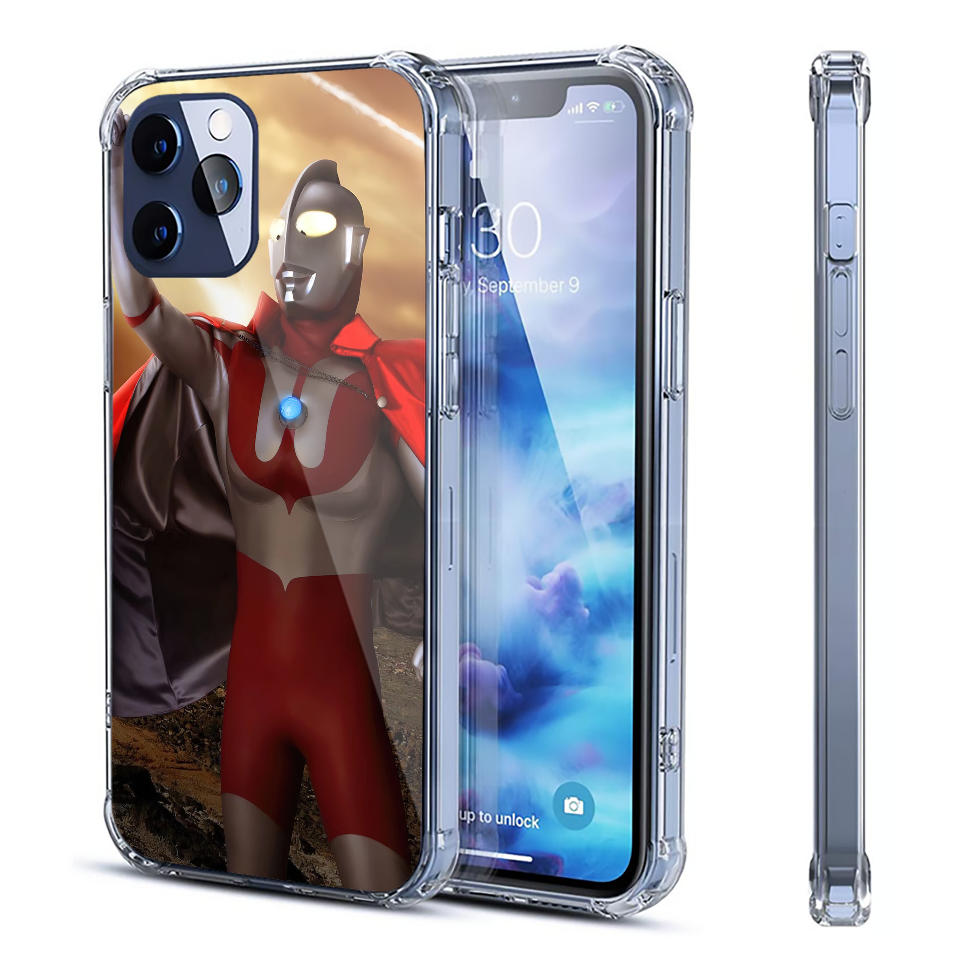 （画像用） ウルトラマン Ultraman 【iPhone 12シリーズ対応】透明スマホケース（クリアソフトケース）
